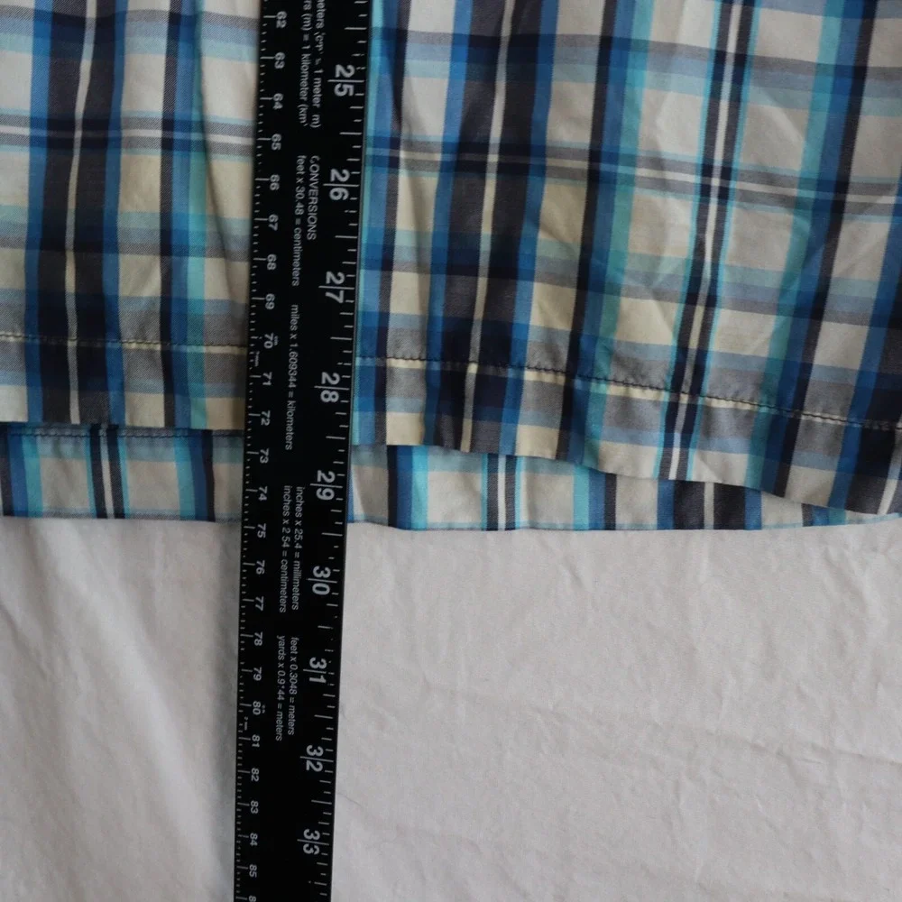 The North Face Shirt Mens Large Outdoor Flap Pocket Button Up Plaid Short Sleeve